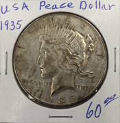 1935 Peace dollar